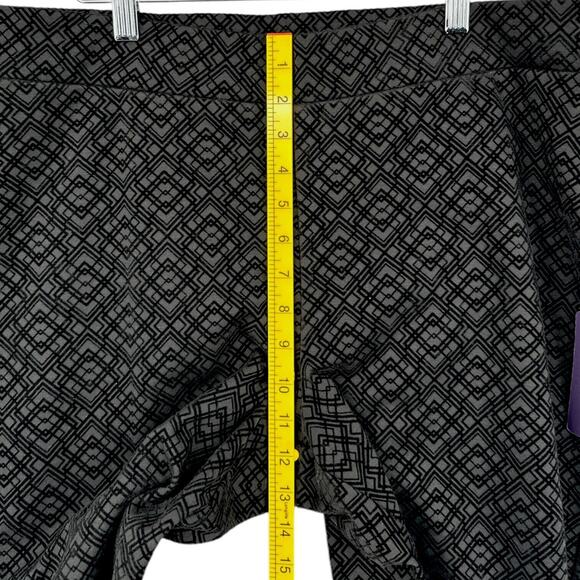 NYDJ Black Geometric Velvet Pattern Art Deco Pants Pull‎ On Womens Size 16 - Picture 10 of 11